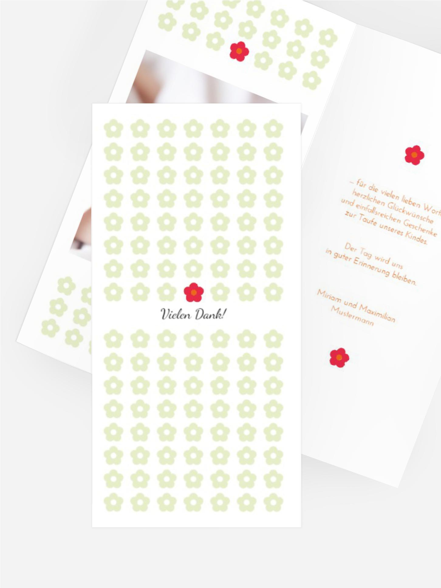 Taufe Danksagung Blumentapete