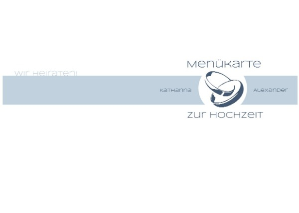 Menükarte Hochzeit Ringeband