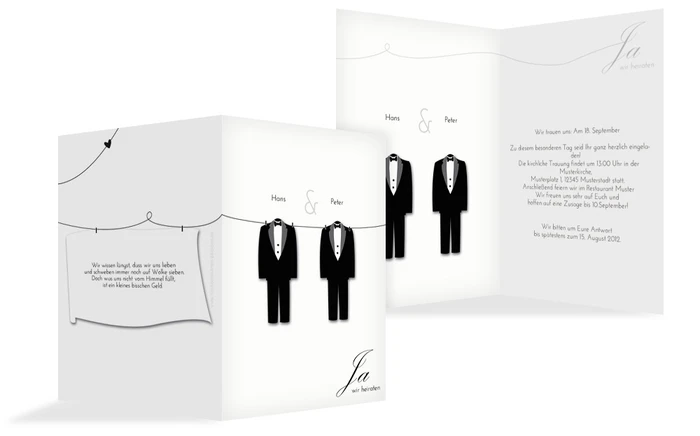 Einladungskarte suits