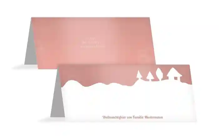 Weihnachts Tischkarte Schneelandschaft