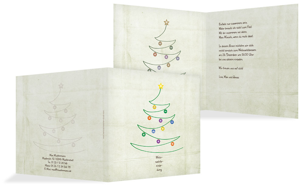 Einladung Privat Weihnachtsbaum