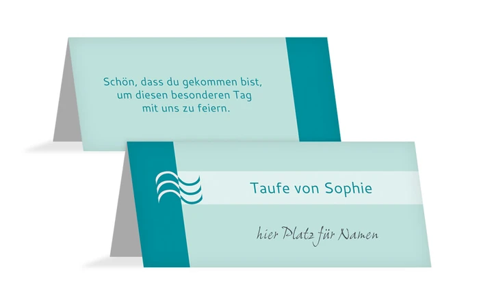 Tischkarte Taufe Lebenswasser Tischkarte Taufe Lebenswasser