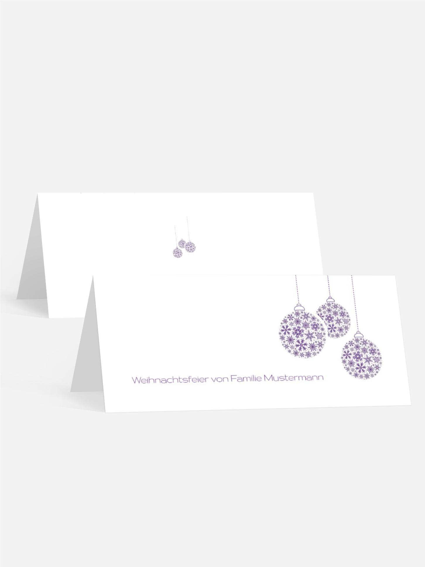 Weihnachtstischkarte Kugeln