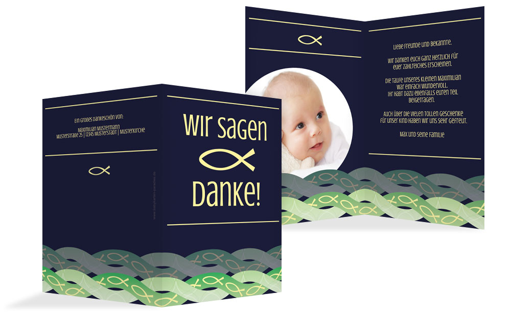 Taufkarte Danke Ichthys