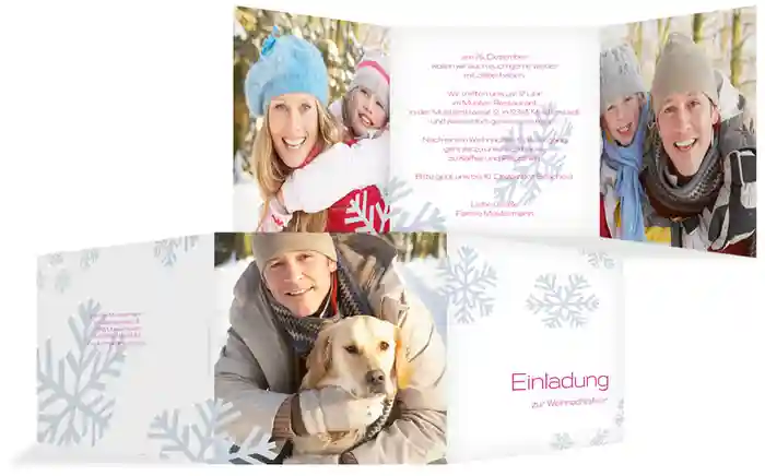 Weihnachtseinladung Privat Schneesturm
