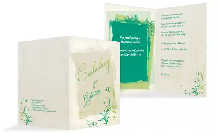 Einladungskarte zum Geburtstag floral