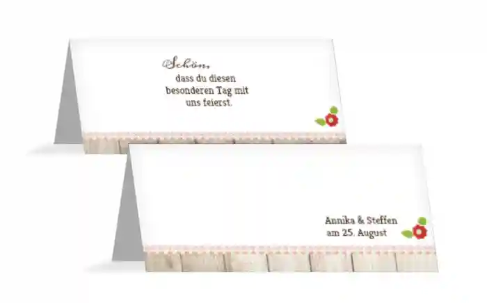 Tischkarte zur Hochzeit München