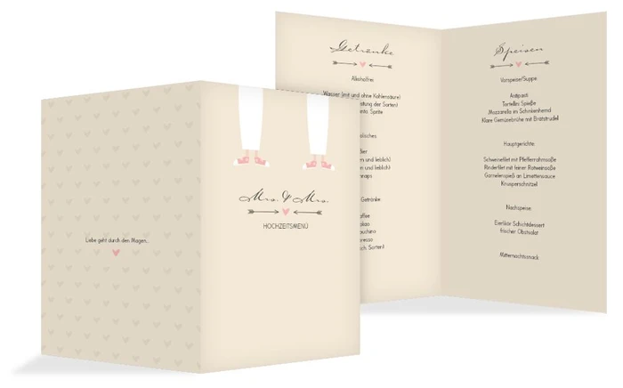 Menükarte zur Hochzeit Pärchen - Frauen