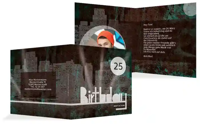 Einladung zum Geburtstag City Lights Foto