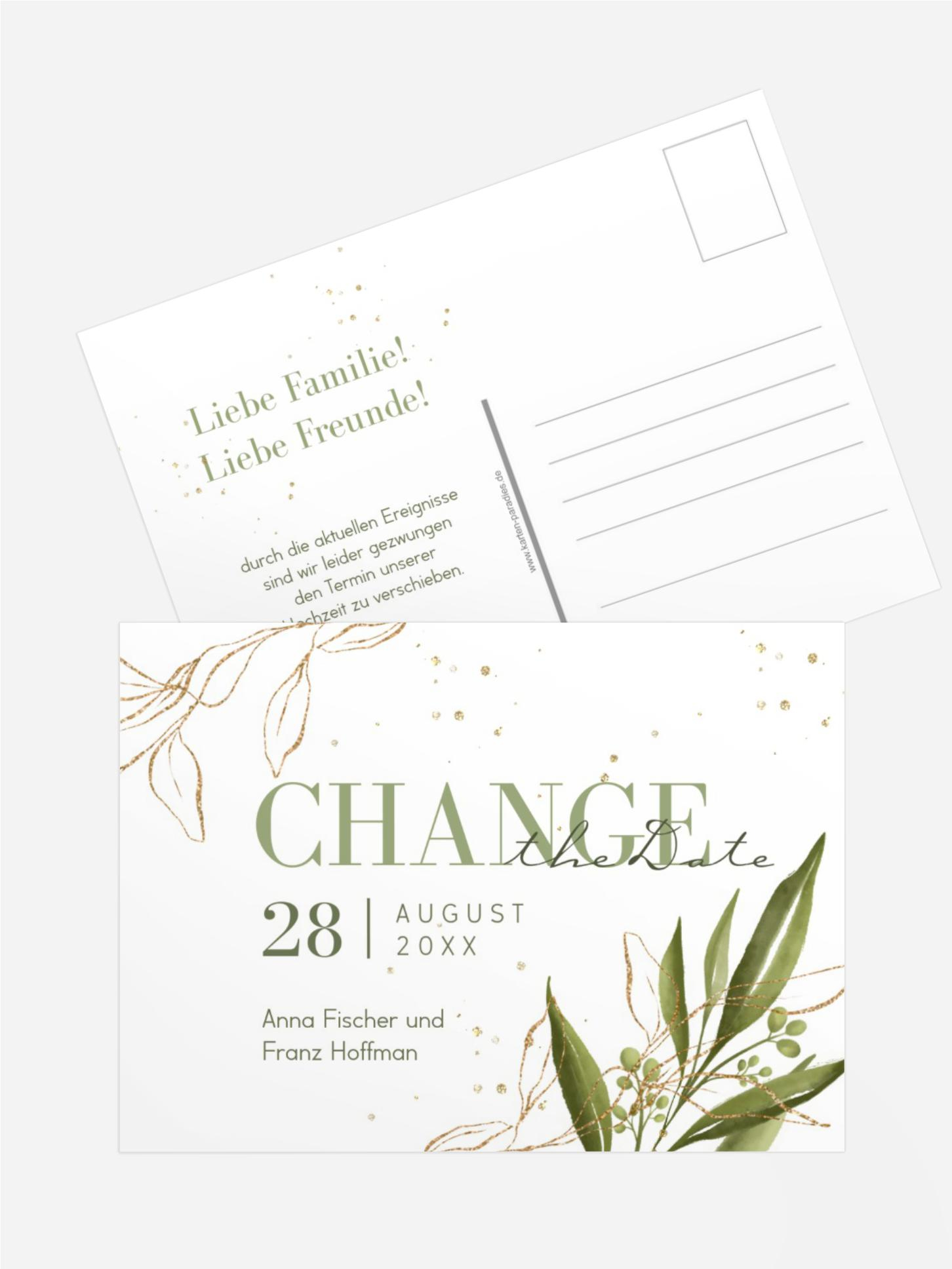 Change The Date Karte Edelblatt