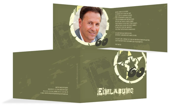 Einladungskarte zum Geburtstag star style 60 Foto