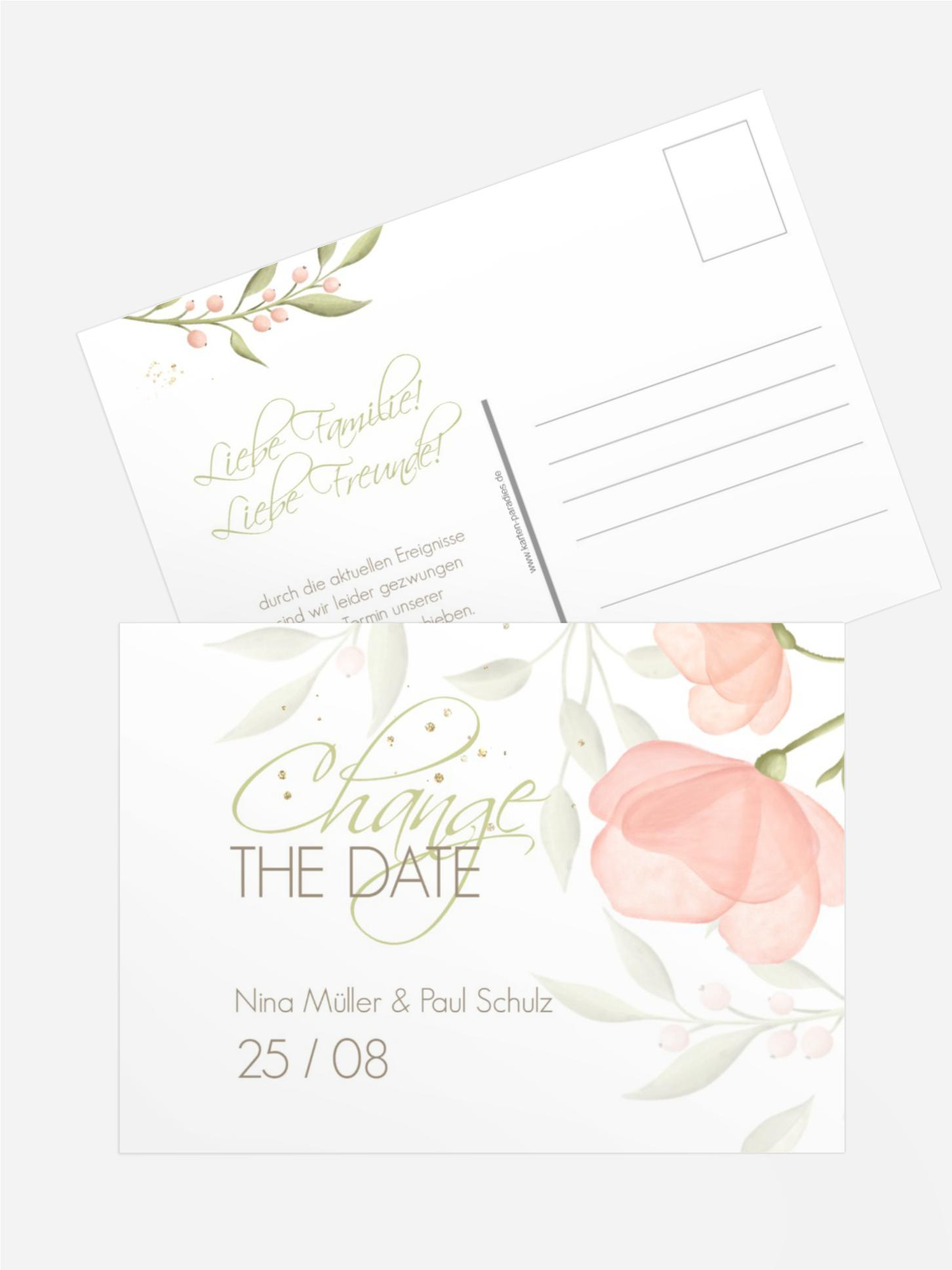 Change The Date Karte Blümchenglück