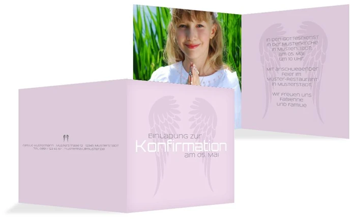 Konfirmationseinladung Schutzengel