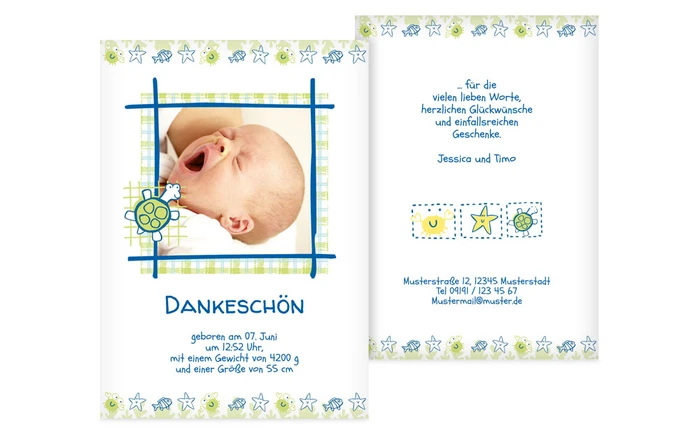 Dankeskarte Geburt Smart