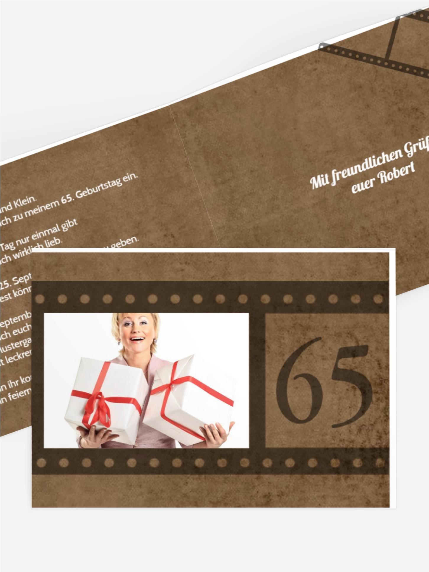 Geburtstagseinladung Retrofilm 65 Foto