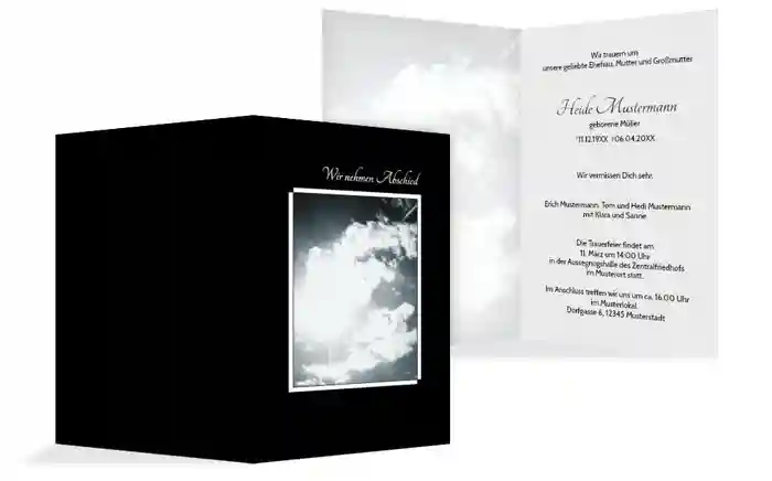 Trauerkarte Wolkenhimmel hoch Trauerkarte Wolkenhimmel hoch