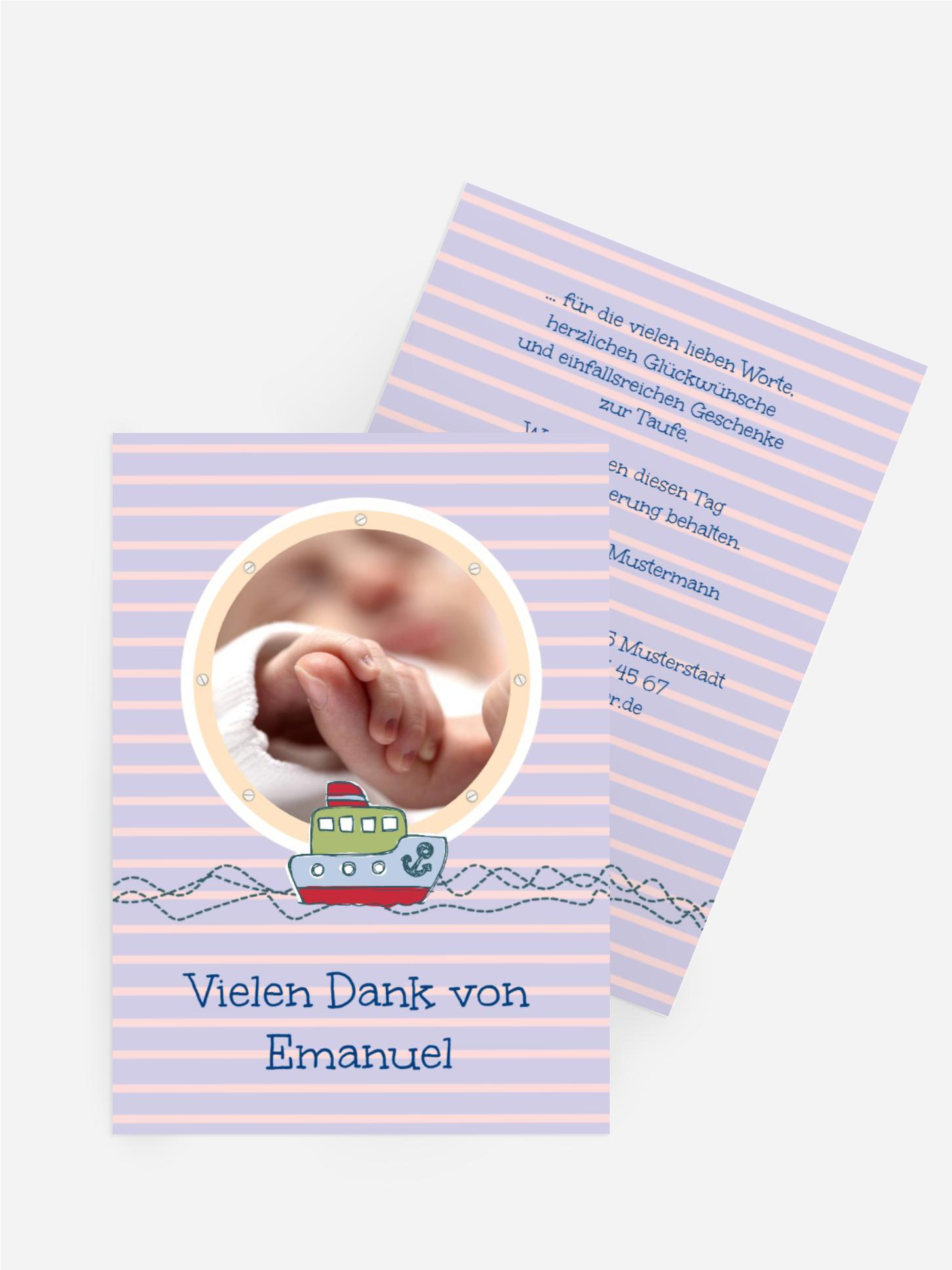 Taufe Dankeskarte Meer Taufe Dankeskarte Meer