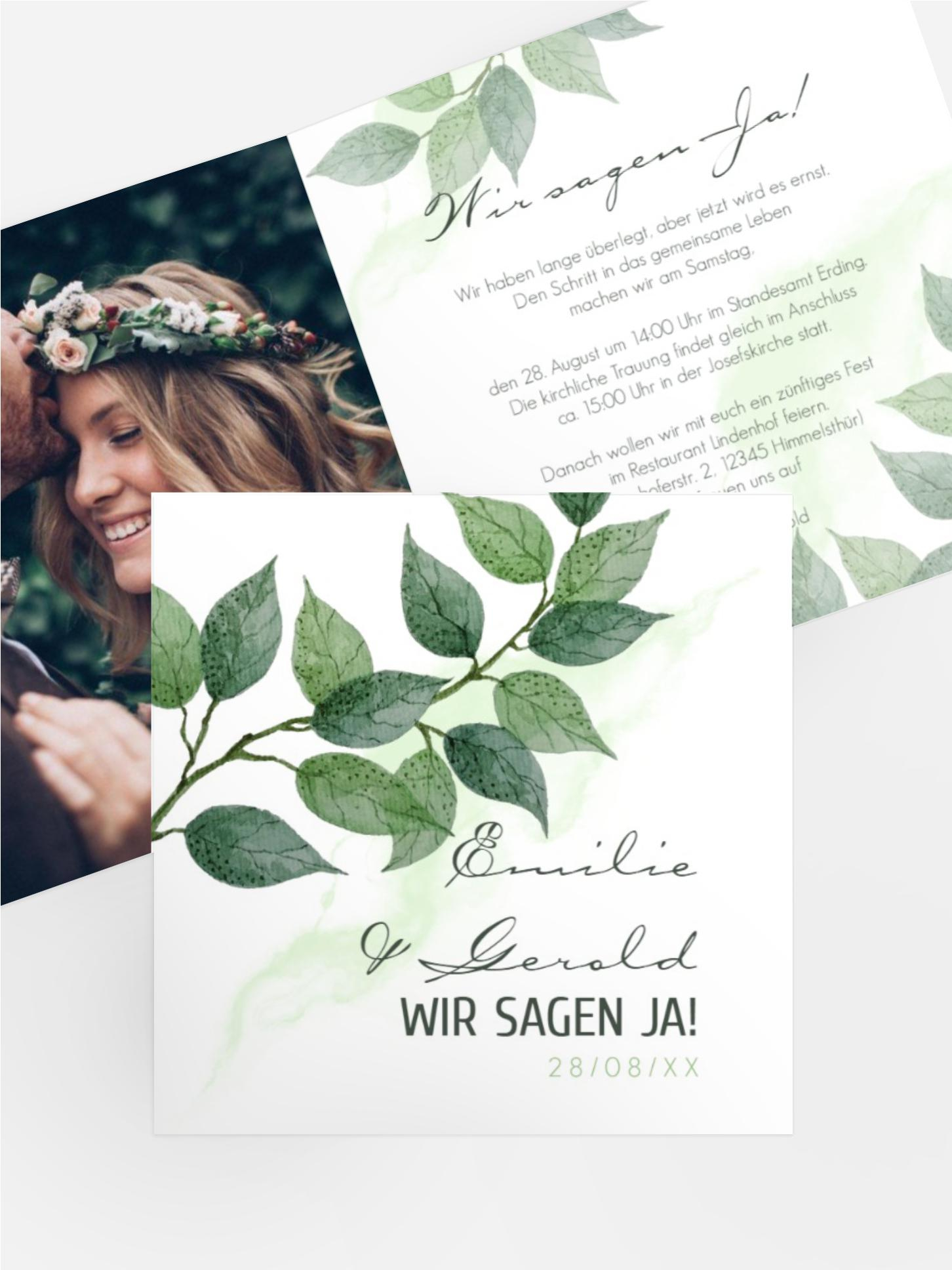 Hochzeitseinladung Saftig Grün