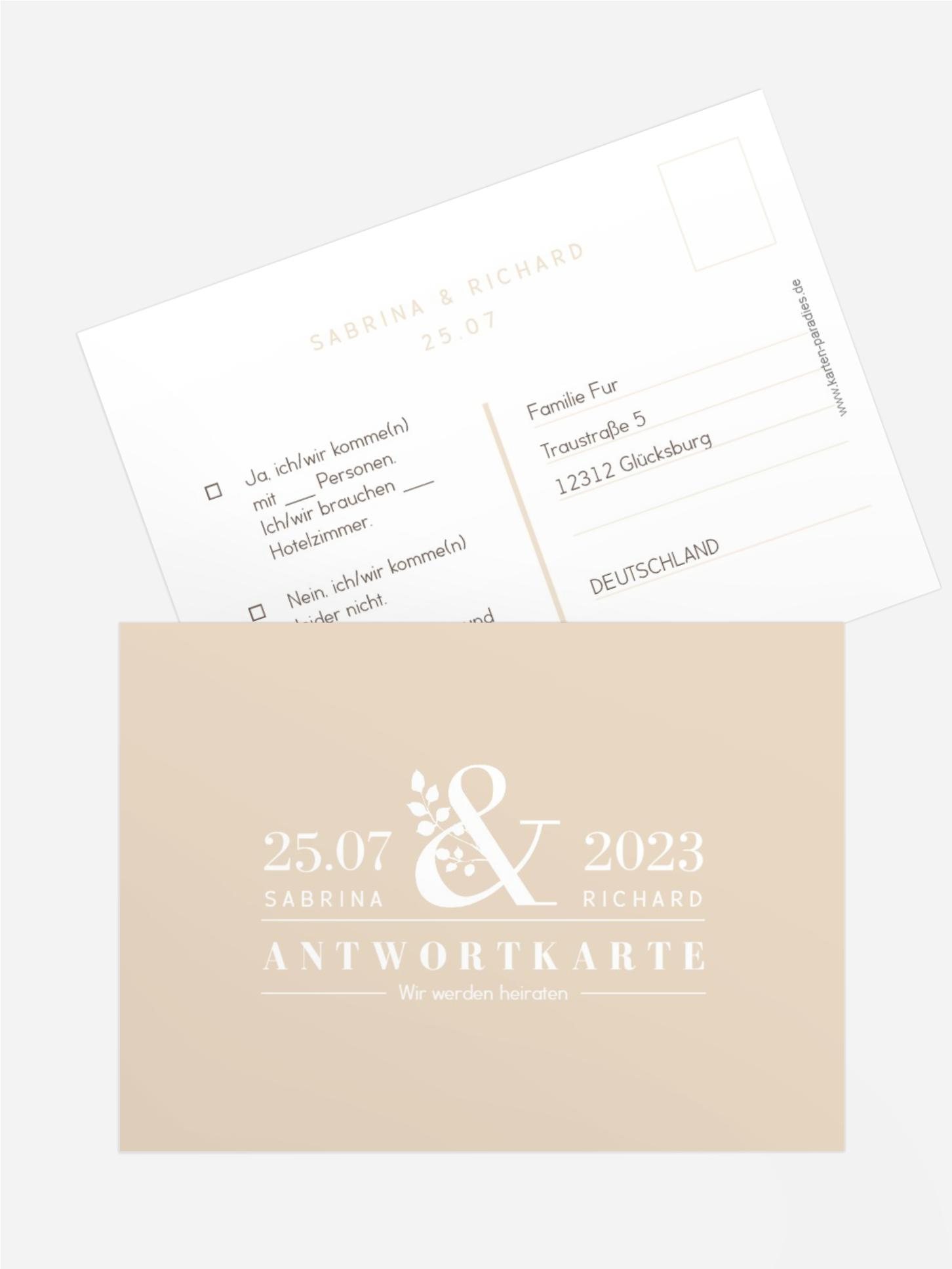 Antwortkarte &-Zweig Antwortkarte &-Zweig