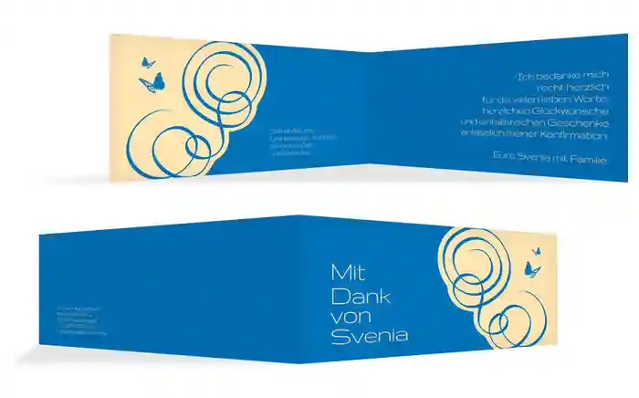 Dankeskarte Konfirmation Butterfly