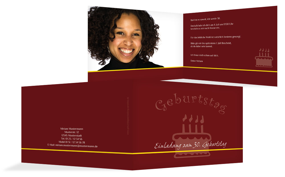 Geburtstagseinladung colour-contrasting 30 Foto