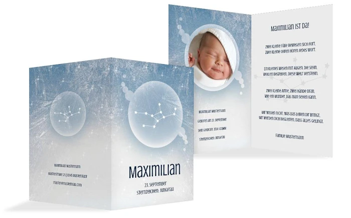 Geburtskarte Sternzeichen Jungfrau Geburtskarte Sternzeichen Jungfrau