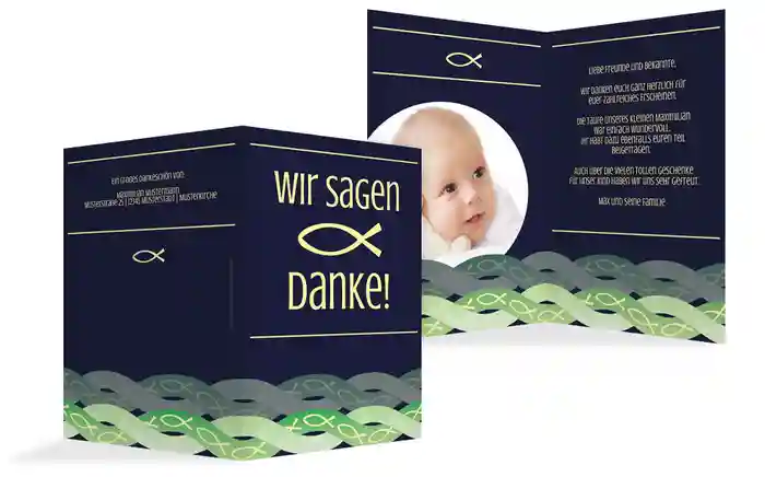 Taufkarte Danke Ichthys