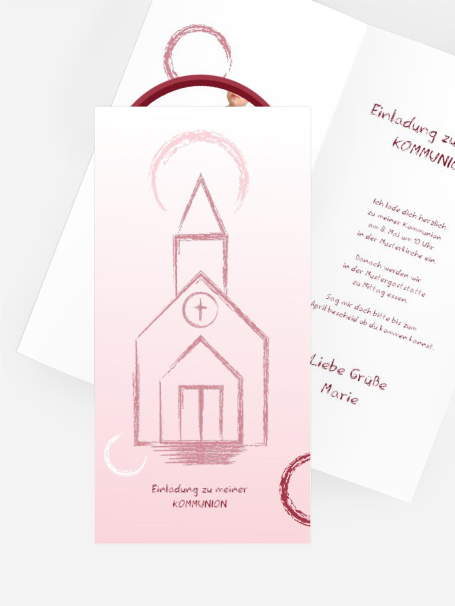 Einladungskarte Kommunion Kirche