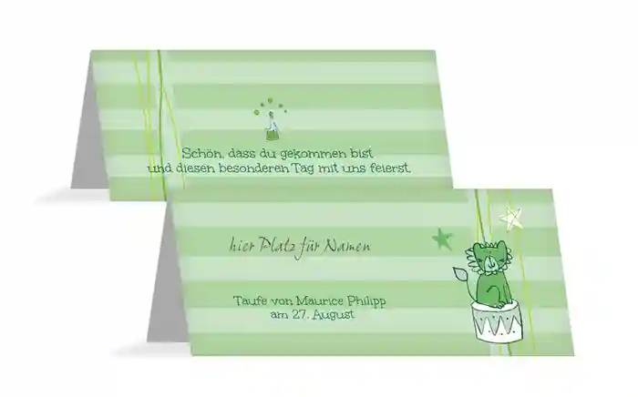 Tischkarte Taufe Leo