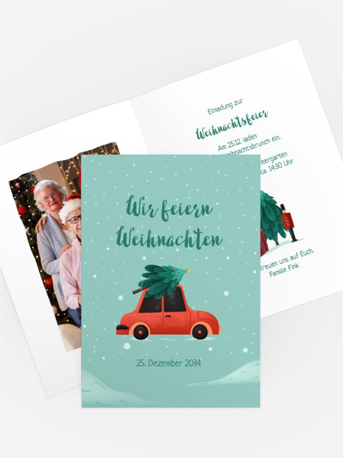 Weihnachtseinladung Bäumchen-Post