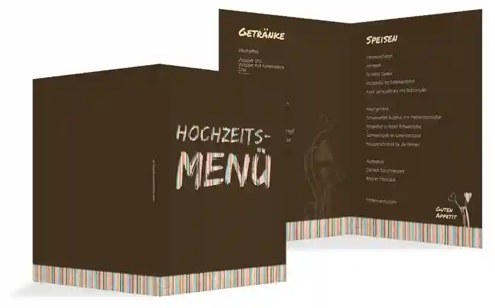 Hochzeitsmenükarte Wir heiraten