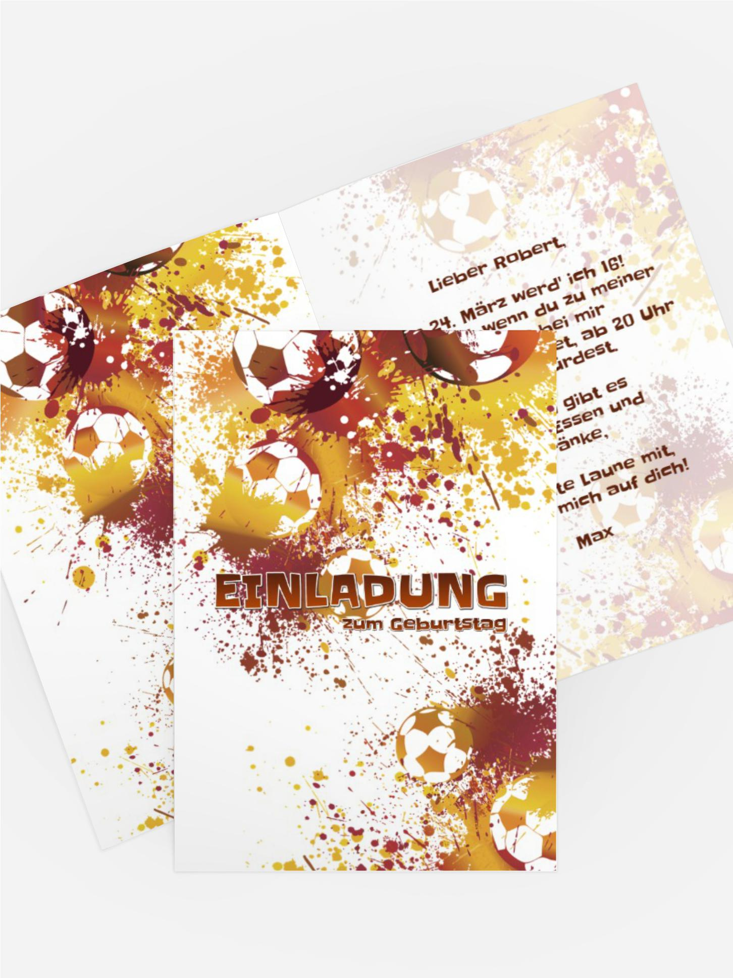 Einladung zum Geburtstag Fußballspiel