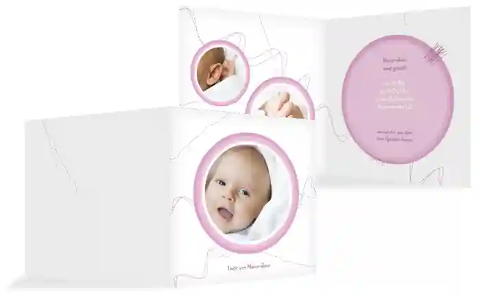 Einladungskarte Taufe Stickmuster