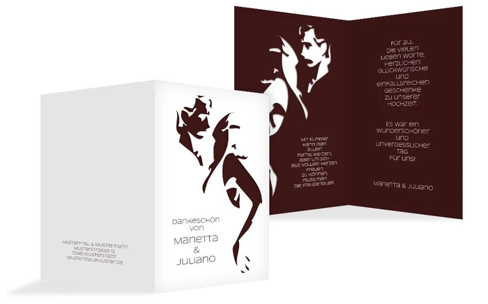 Hochzeitskarte Danke Tango