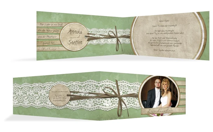 Hochzeitskarte Danke Vintage Lace Hochzeitskarte Danke Vintage Lace