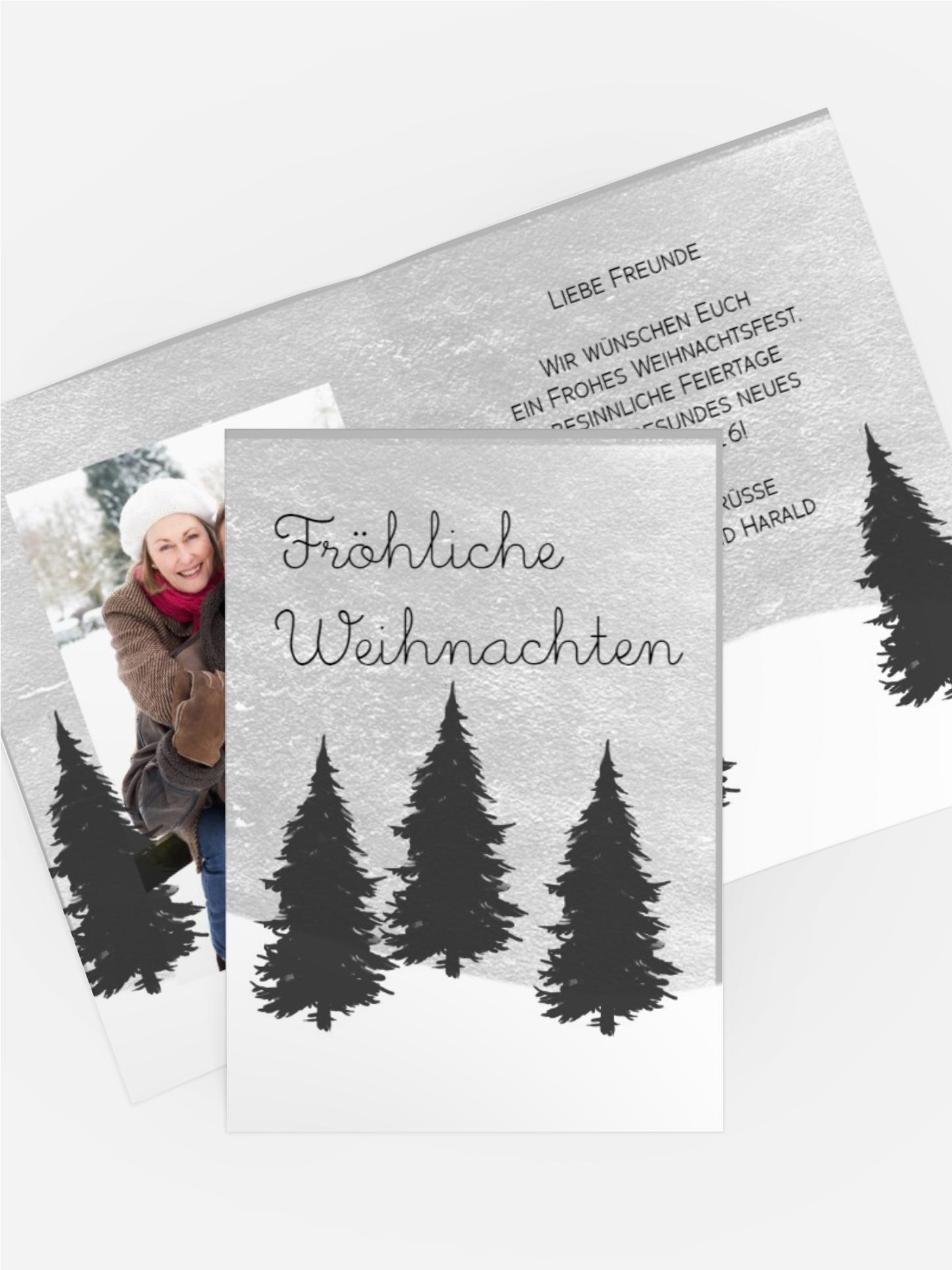 Foto Weihnachtsgrußkarte Winterwald