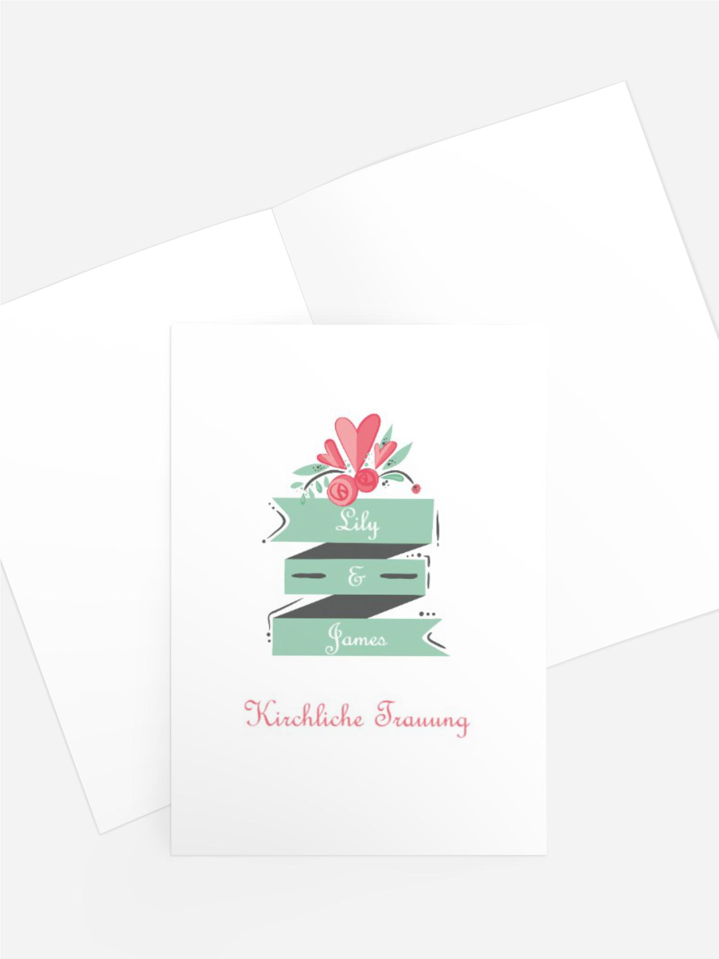 Hochzeit Kirchenheft Umschlag Du & Ich