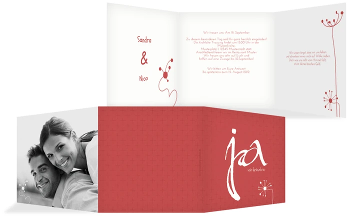 Einladungskarte abstrakte Blumen