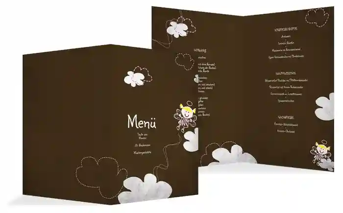Menükarte Taufe Engelchen