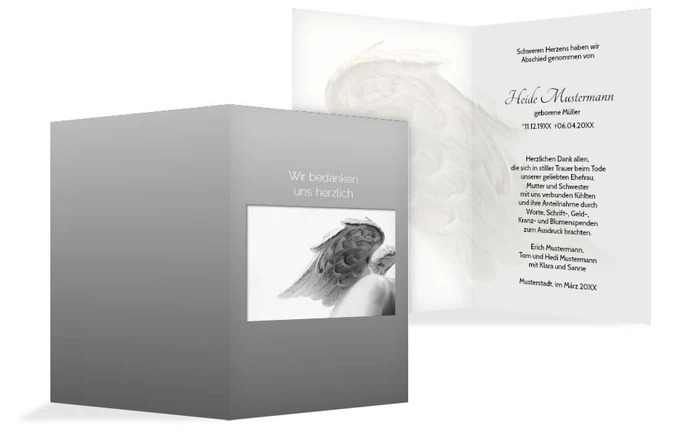 Dankeskarte Engel hoch