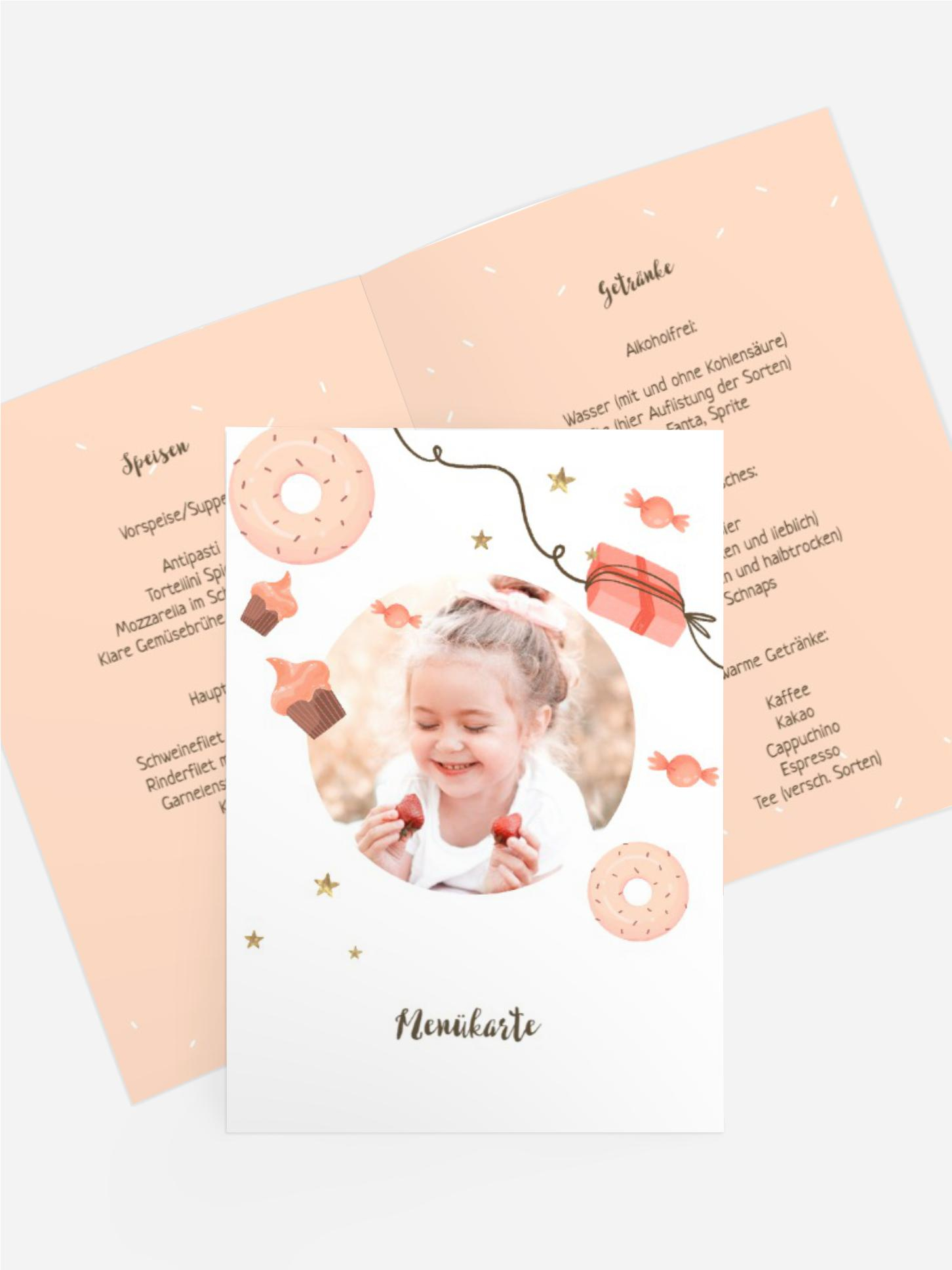 Menükarte Geburtstag Candy-Dream