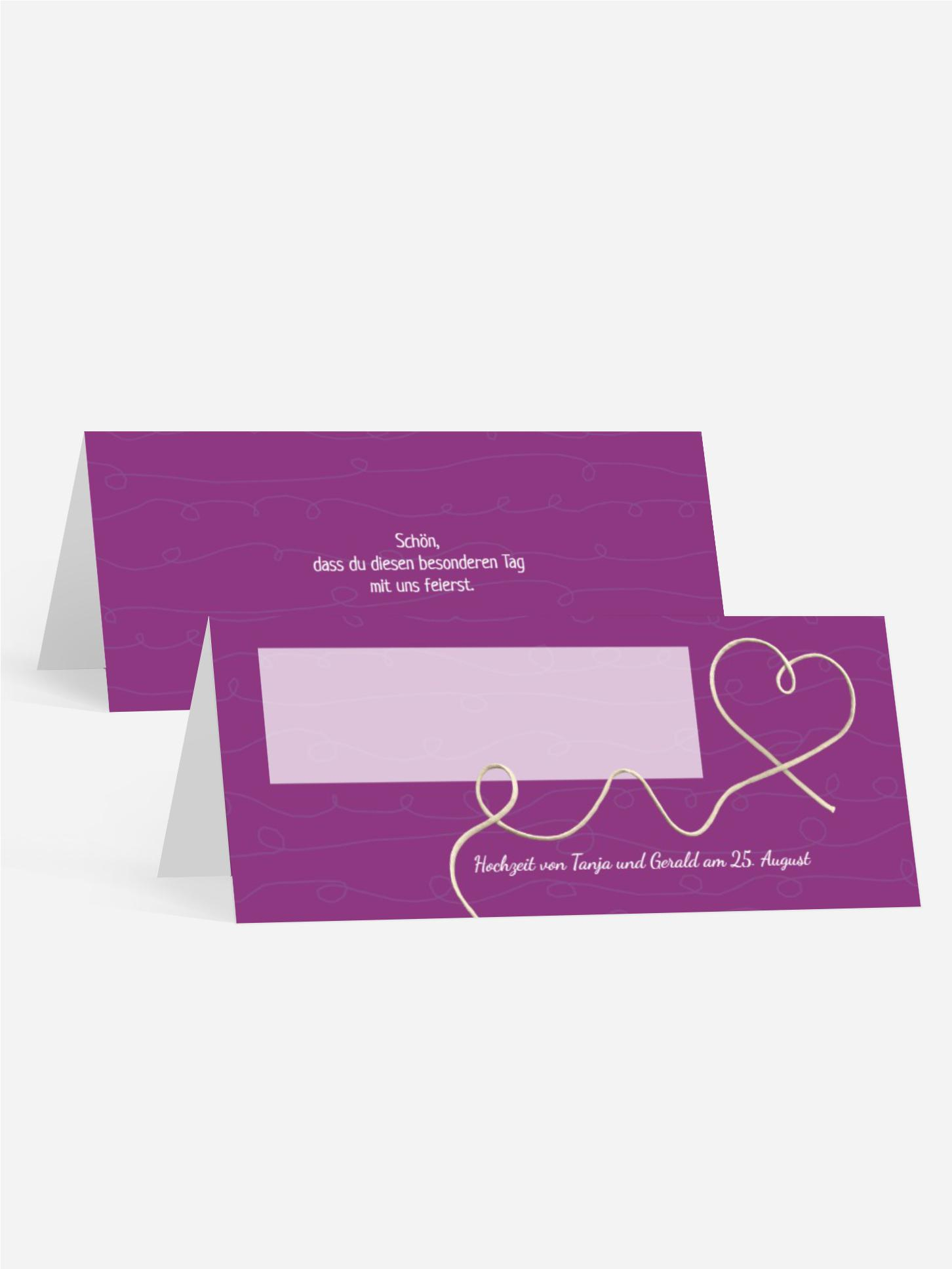 Tischkarte erfüllte Liebe