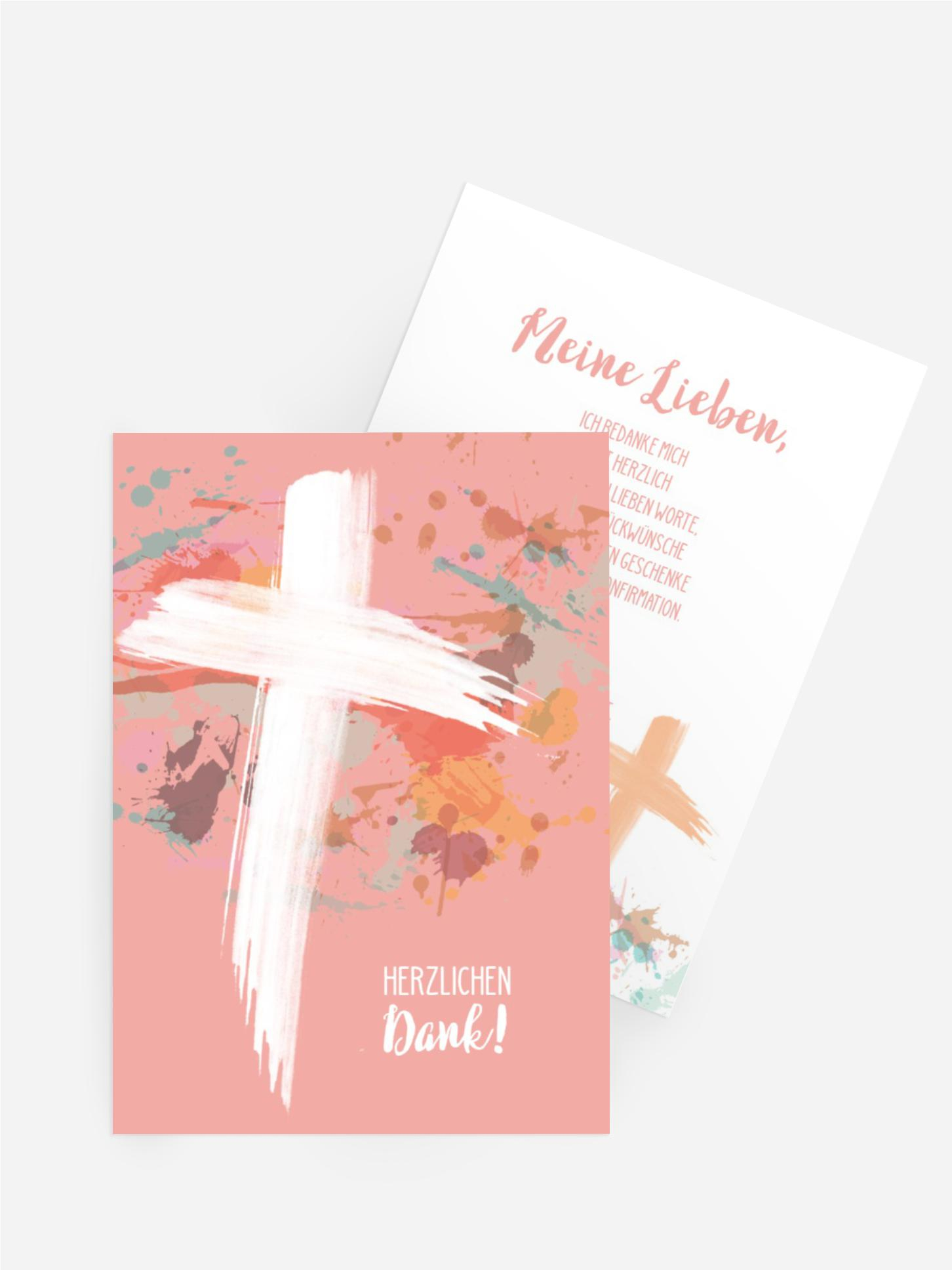 Dankeskarte Konfirmation Einfach Bunt