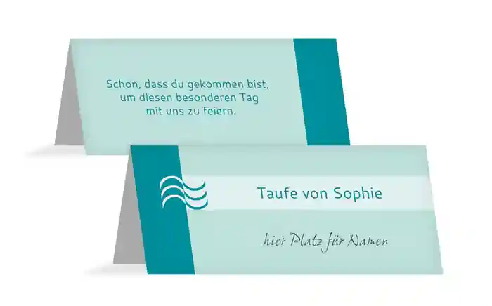 Tischkarte Taufe Lebenswasser