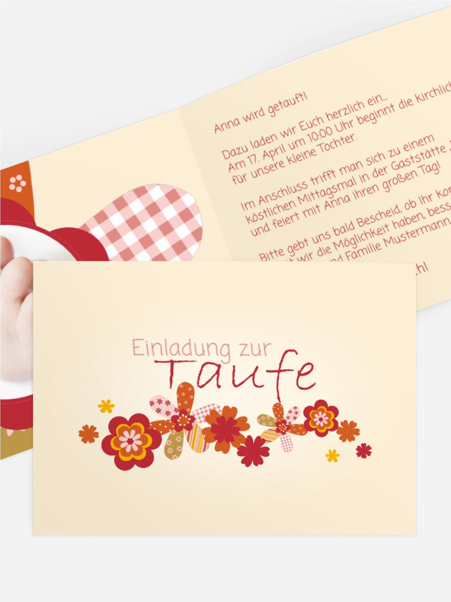 Einladung zur Taufe Blumenband Einladung zur Taufe Blumenband