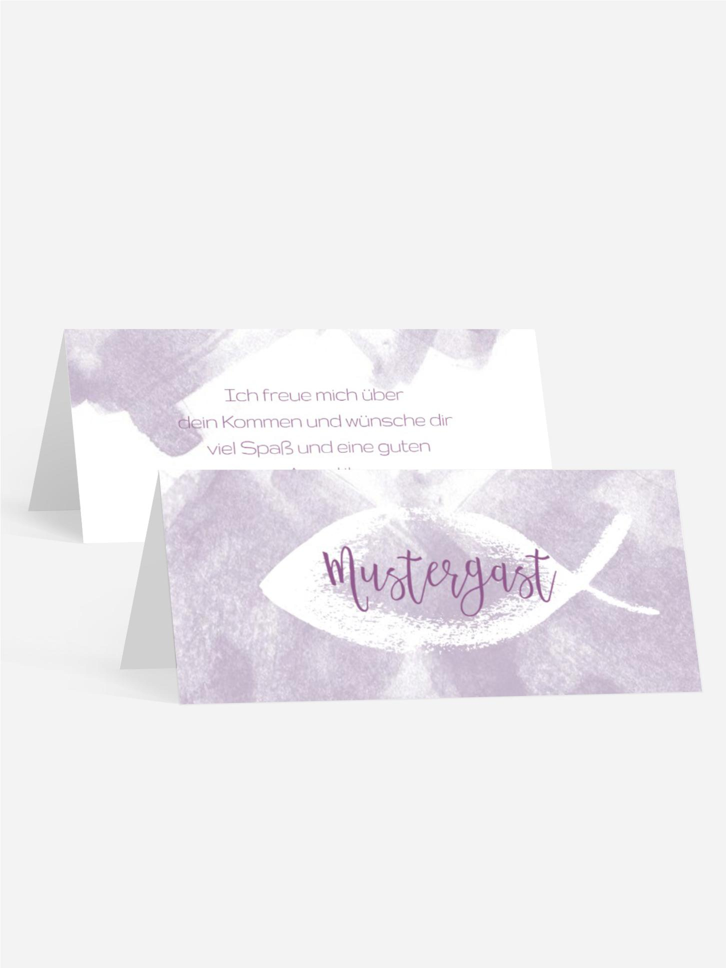 Tischkarte Kommunion Aquarelltraum