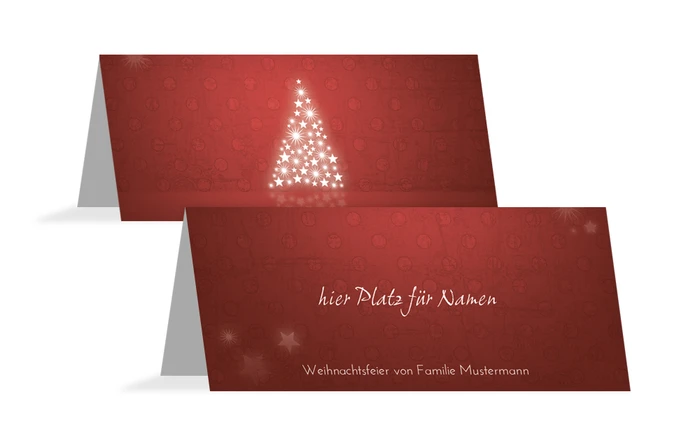Weihnachten Tischkarte Spiegelbaum