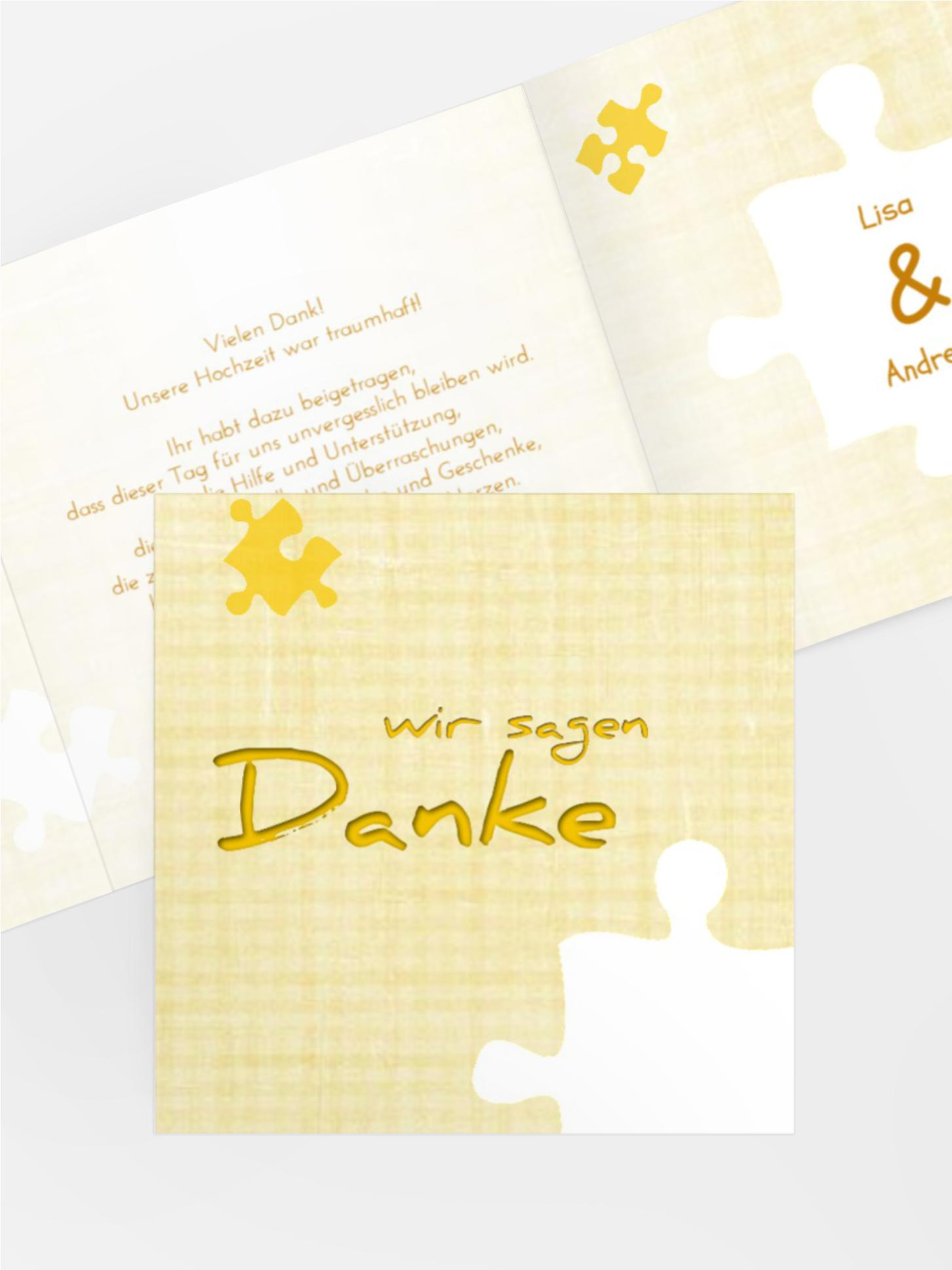 Hochzeitskarte Danke Puzzle