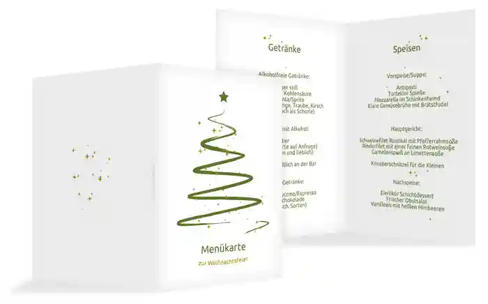 Menükarte Weihnachten Wunderbaum
