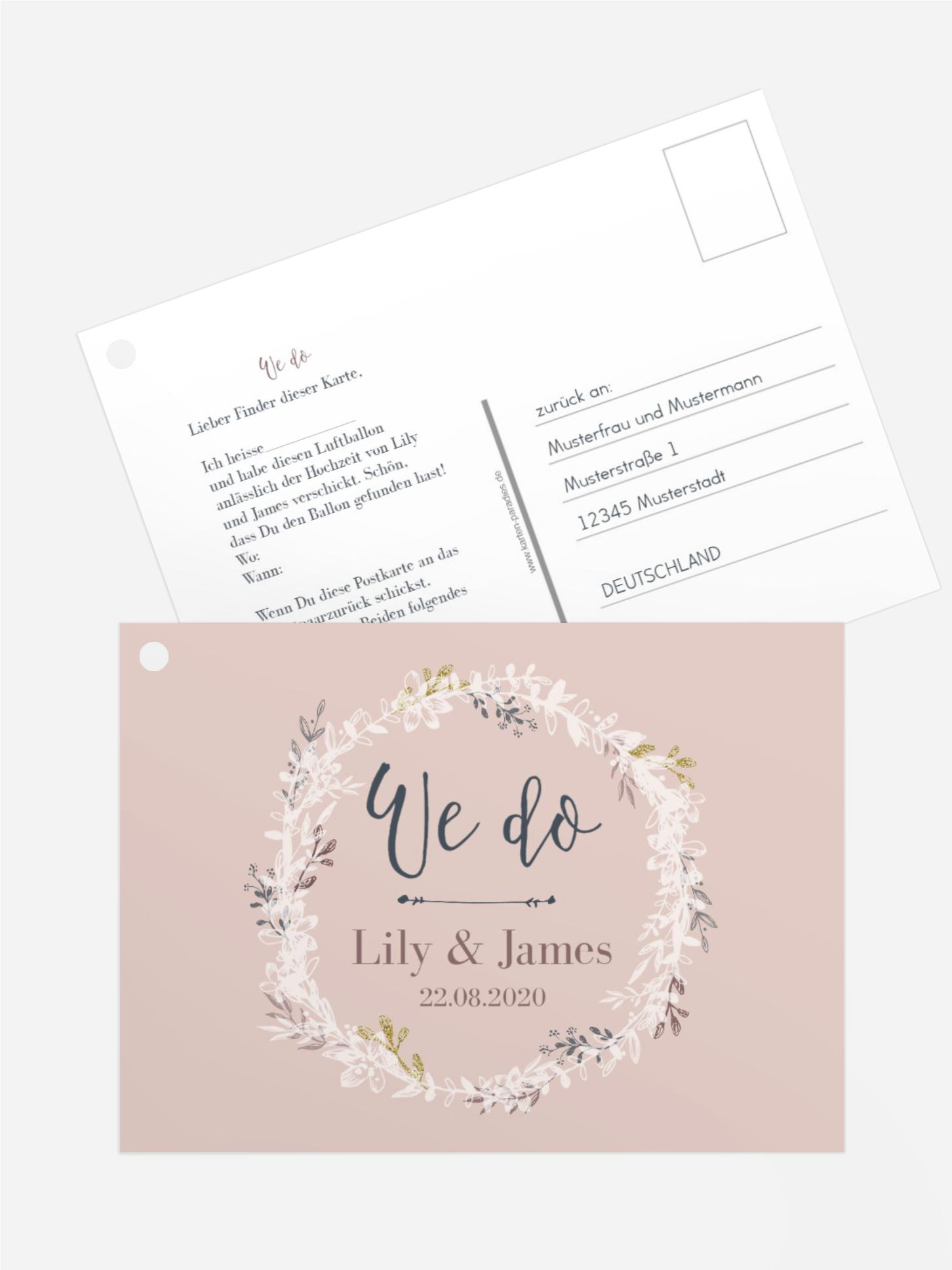 Ballonflugkarte Leaf Wreath